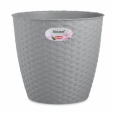 Вазон пластиковый Stefanplast Natural круглый 12,5 л серый (73846)