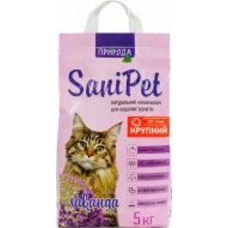 Наполнитель Природа бентонитовый SANI PET крупный с лавандой 5кг