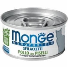Корм для кошек Monge Monoprotein мясные хлопья с курицей и горошком 80 г