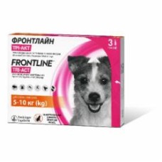 Капли для собак Merial Frontline TRI-ACT 5-10 кг (S) 3 x(за 1 п-тку 0,5мл, 3 в уп.) 1 мл