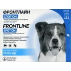 Капли Frontline от блох и клещей для собак Spot-on вес 10-20кг 1,34 мл