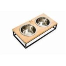 Подставка двойная Harley and Cho Lunch Bar Natural Wood + Black S