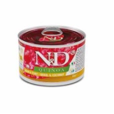 Корм влажный для собак для малых пород Farmina N&D Quinoa Skin&Coat Adult Mini при пищевой аллергии с перепелкой, киноа, кокосом и куркумой 140 г