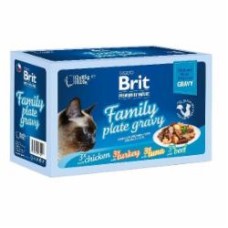 Набор корма для котов Brit Premium By Nature Семейная тарелка в соусе 12 шт. x 85 г