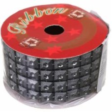 Декорация новогодняя лента блестящая текстильная 0,1 м