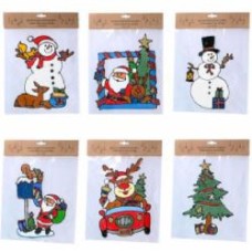 Наклейка новогодняя 23х31 см микс LEJ1900 Наклейка новогодняя 23х31 см микс LEJ1900