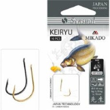 Крючок Mikado с поводком Sensual Keiryu жилка 0,14мм black nickel №10 10 шт. (HSP10029-10B-14)