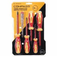 Набор отверток Compass диэлектрических 5 шт + индикатор напряжения EL-VD-CP-6