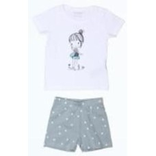 Пижама для девочек Blue Seven р.104-110 белый с голубым 727515 X 5 G