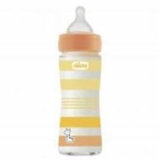 Бутылочка Chicco стеклянная Well-Being Colors 0м+ 240 мл оранжевая (28721.31)
