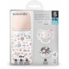 Набор Suavinex Memories бутылочка и пустышка розовый 307541