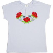 Вышиванка для девочек Luna Kids Маки р.122 белый