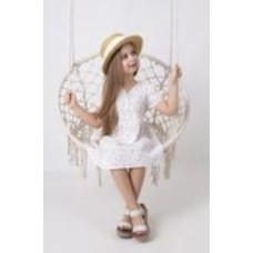 Платье Mevis р.140 белый с рисунком