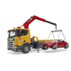 Игрушечный набор Bruder Эвакуатор Scania Super 560R с краном-манипулятором и автомобиль Roadster 1:16 03552