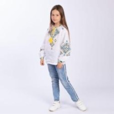 Вышиванка для девочек Эдельвика 102-22/00 р.128 белый 102-22/00