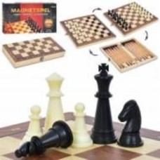 Игровой набор Shantou 3 в 1 Шахматы шашки и нарды W2801M