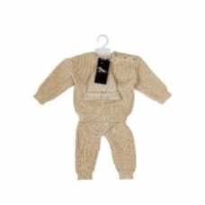 Комплект детской одежды ARTKNIT Костюмчик для новорожденных с шапочкой Happy бежевый бежевый р.80