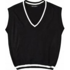 Жилет для девочки ART KNIT с белой полоской р.116 черный 26273