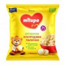 Снеки Milupa Палочки кукурузные для детей от 7мес с бананом и витамином В1 м/у 20г Снеки Milupa Палочки кукурузные для детей от 7мес с бананом и витамином В1 м/у 20г