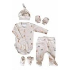 Комплект для новорожденных MagBaby Wind сафари белый с рисунком р.56 105319
