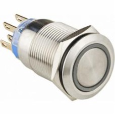 Кнопка Аско-Укрем плоская с подсветкой TYJ 19-272 12V 2NO+2NC A0140010255