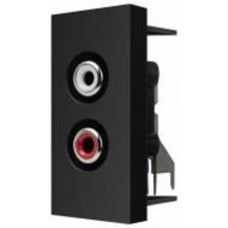 Механизм розетки акустическая без заземления Livolo C7 IP20 черный VL-FCAU-1BP