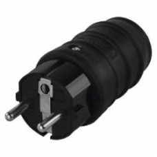 Вилка электрическая Emos P0050 3680 Вт із заземленням 250В 16А IP44 резина черный