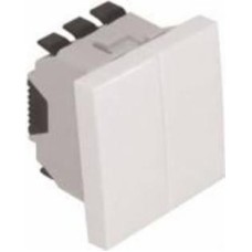 Выключатель двухклавишный проходной проходной двухклавишный Efapel Quadro без подсветки белый матовый 4610112 SBM