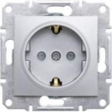 Розетка с заземлением Schneider Electric Sedna 16 А 250 В со шторками алюминий Розетка с заземлением Schneider Electric Sedna 16 А 250 В со шторками алюминий