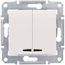 Выключатель двухклавишный Schneider Electric Sedna с подсветкой кремовый Выключатель двухклавишный Schneider Electric Sedna с подсветкой кремовый