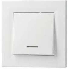 Выключатель одноклавишный Schneider Electric Asfora с подсветкой белый