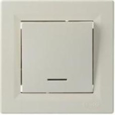 Выключатель одноклавишный Schneider Electric Asfora с подсветкой кремовый