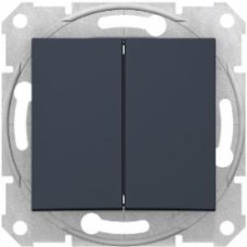 Выключатель проходной двухклавишный Schneider Electric Sedna без подсветки графит SDN0600170