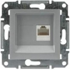 Розетка компьютерная Schneider Electric Asfora RJ45 алюминий
