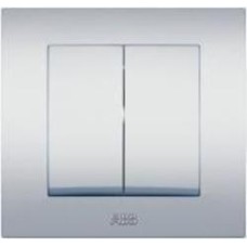 Выключатель двухклавишный ABB Cosmo без подсветки серый металлик 619-011000-202