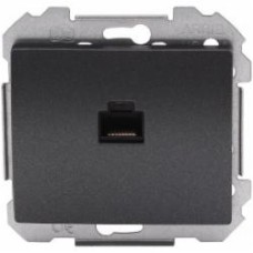 Розетка компьютерная Siemens Iris RJ45 5e сталь нептун 19595 AN