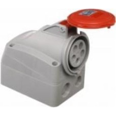 Розетка наружной установки с заземлением Legrand 16A 3К+Н+З 415В IP44 серый с красным 555159