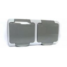 Розетка двойная с заземлением Erste Outdoor IP65 белый E8005-52