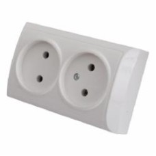 Розетка двойная двойная без заземления UP! (Underprice) IP20 белый 2212 WHITE