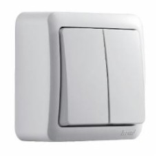 Выключатель двухклавишный Lezard Viola белый 751-0200-101