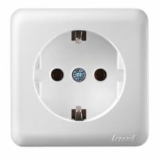 Розетка с заземлением Lezard Viola без шторок без крышки белый 751-0200-122B