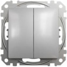 Выключатель двухклавишный двухклавишный Schneider Electric Sedna Design без подсветки алюминий SDD113105 Коллекция Sedna Design Коллекция Sedna Elements Sedna Elements Имитация стекла. Sedna Elements Имитация камня. Sedna Elements Имитация металла. Sedna 