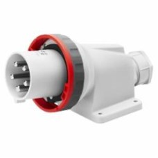 Вилка стационарная із заземленням Gewiss IP67 3P+N+E 125A 400V 6H серый с красным GW60461
