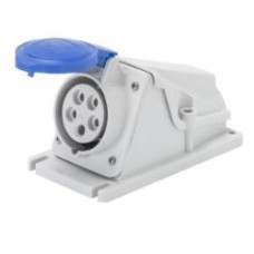 Розетка із заземленням Gewiss IP44 2P+E 16A 230V 6H серый с синим GW62477