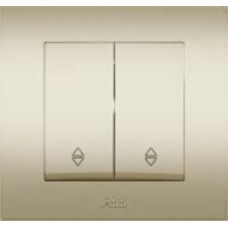 Выключатель проходной двухклавишный ABB Cosmo без подсветки титан 619-011400-211