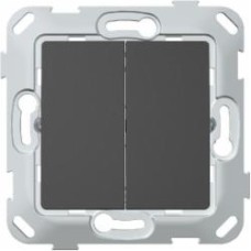 Выключатель двухклавишный двухклавишный Plank Electrotechnic Classic/Nordic без подсветки антрацит PLK0121241