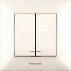 Выключатель двухклавишный двухклавишный Panasonic Arkedia Slim с подсветкой кремовый 480100211