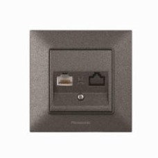 Розетка компьютерная Panasonic Arkedia Slim RJ45 CAT5e дымчатый 480200252