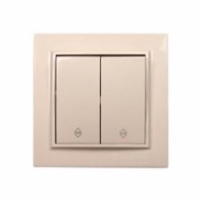 Выключатель проходной двухклавишный ElectroHоuse Enzo без подсветки слоновая кость EH-2187
