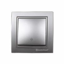 Выключатель одноклавишный ElectroHоuse Enzo без подсветки серебряный камень EH-2186-ST